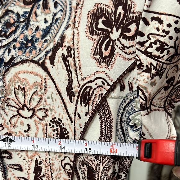 Sami & Jo Paisley Print Dress in Cream, Brown, and Blue - Picture 2 of 8